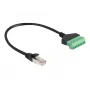 DeLOCK RJ45 Cable Cat.6 plug to Terminal Block Adapter 30 cm Black Green
