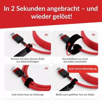 Cable ties with hook-and-loop fastening LTC ProBasic 50-piece set