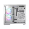 PC case MODECOM Volcano Panorama Midi Tower white — micro ATX, tempered glass, ARGB, USB-C, supports GPU 400 mm