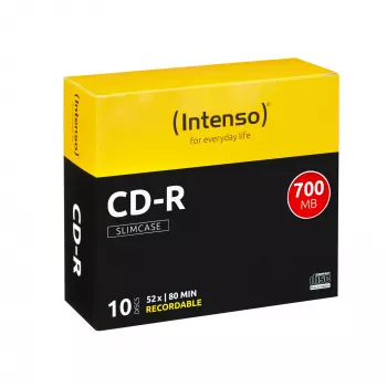 Intenso - 10 x CD-R - 700MB (80 Min) 40x - Slim Jewel Case - Speichermedium (1001622)