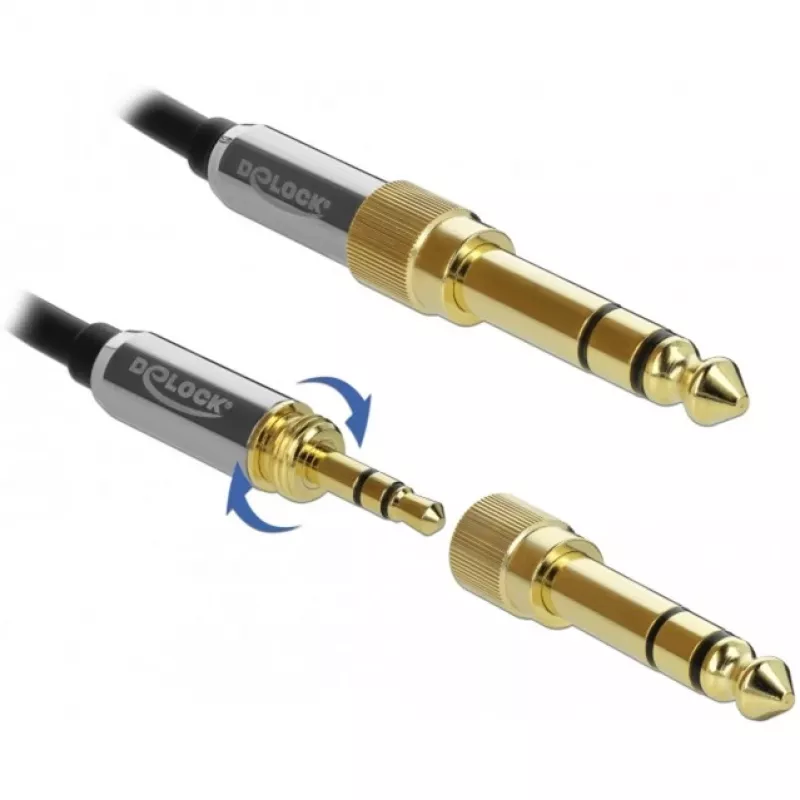 Audio Cable 3.5mm DeLOCK 85780 1m Black Grey