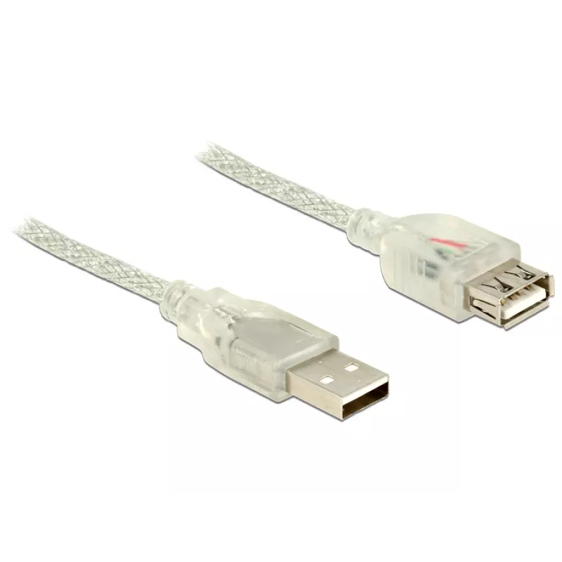 USB cable DeLOCK 83881 USB 2.0 1 m USB A Transparent