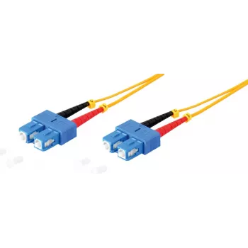 Fiber optic duplex patch cable ShiverPeaks SC/SC 9/125 µm OS1/OS2, yellow 20.0 m