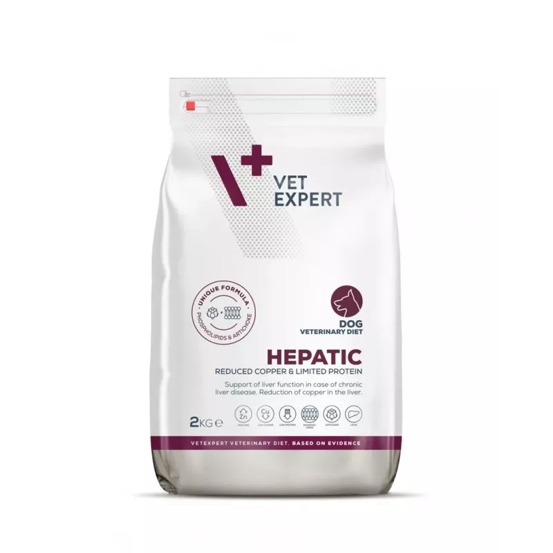 Dry dog food VETEXPERT Veterinary Diet Hepatic 2 kg — therapeutic liver support, 17.5% protein, 11.5% fat