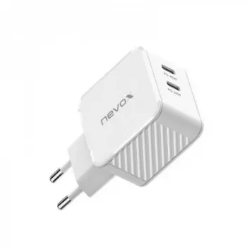 Nevox 45W Dual USB-C Power Delivery GaN Charger, white, model 2569