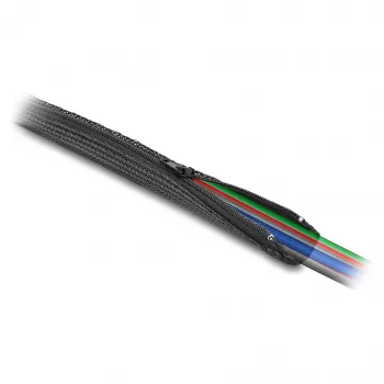 DeLOCK Braided Sleeve with zip fastener heat-resistant 5 m x 50 mm black