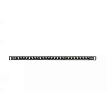 Lanberg PPS5-0024-B 24-Port CAT5e Shielded Patch Panel 0.5U 19 inch Rack Mount Black