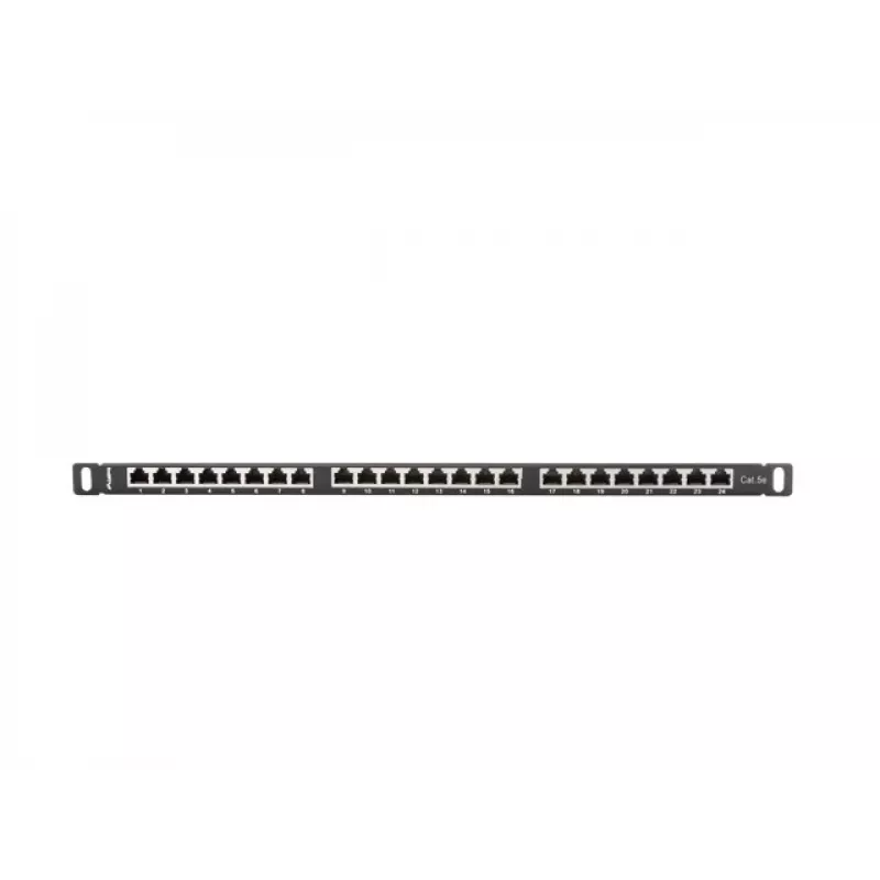 Lanberg PPS5-0024-B 24-Port CAT5e Shielded Patch Panel 0.5U 19 inch Rack Mount Black