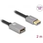 DeLOCK DisplayPort extension cable 8K 60 Hz 2 m grey metal without latch