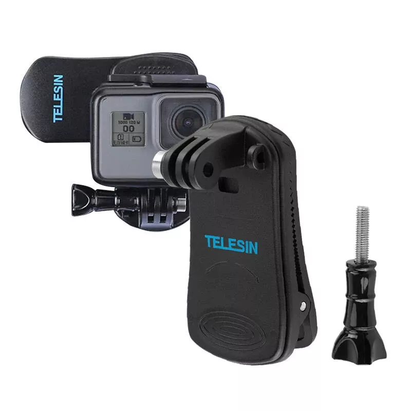 Backpack Mount Telesin GP-JFM-003 for Action Cameras, Compatible Universal Mount for Straps and Bags