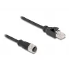 DeLOCK M12 Adapter Cable D-coded 4 pin female to RJ45 male 50 cm
