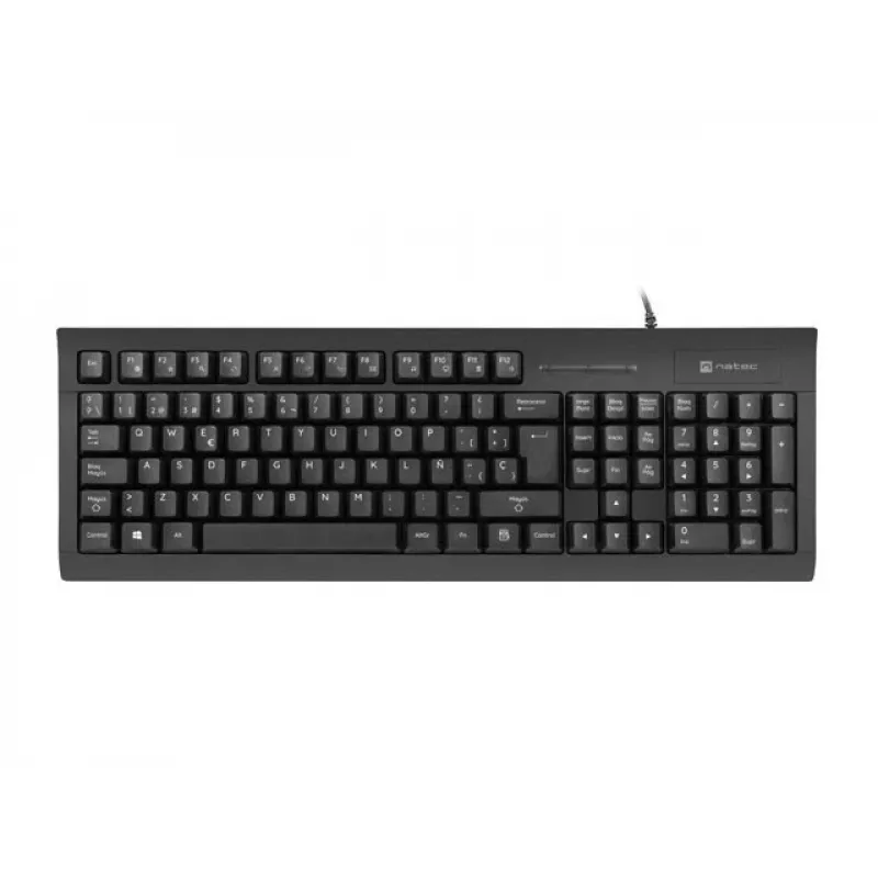 Wired Full-size NATEC Moray ES Keyboard with USB, Spanish QWERTY, 105 keys, ID card reader, 1.5 m cable, black