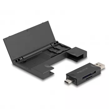 Card Reader DeLOCK 91014 USB 3.2 Gen 1 Type-A/Type-C Black MicroSD SD