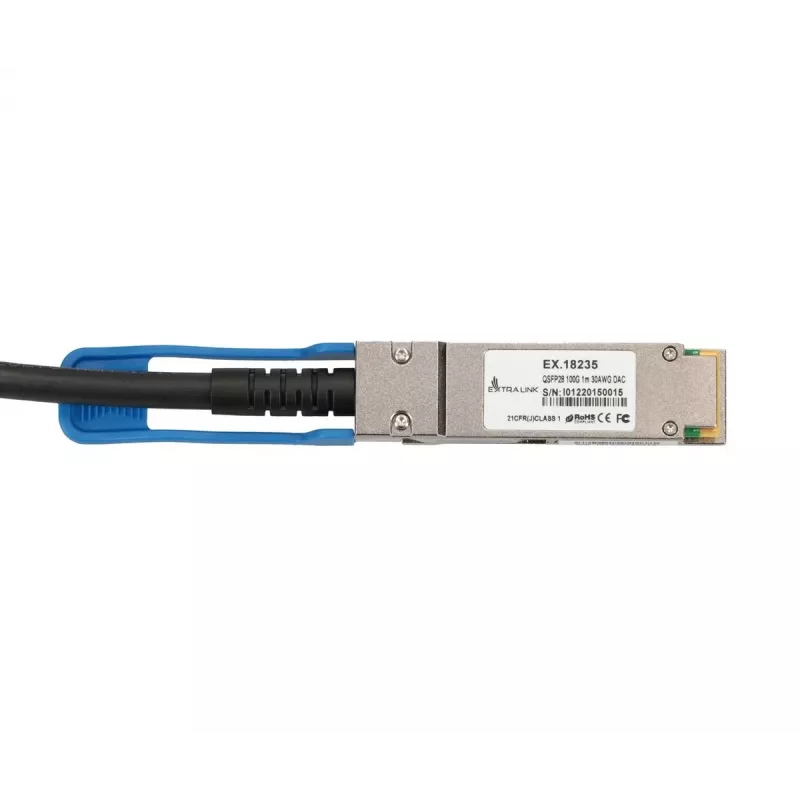 Extralink QSFP28 DAC CABLE 100G 1M 30AWG PASSIVE network transceiver module