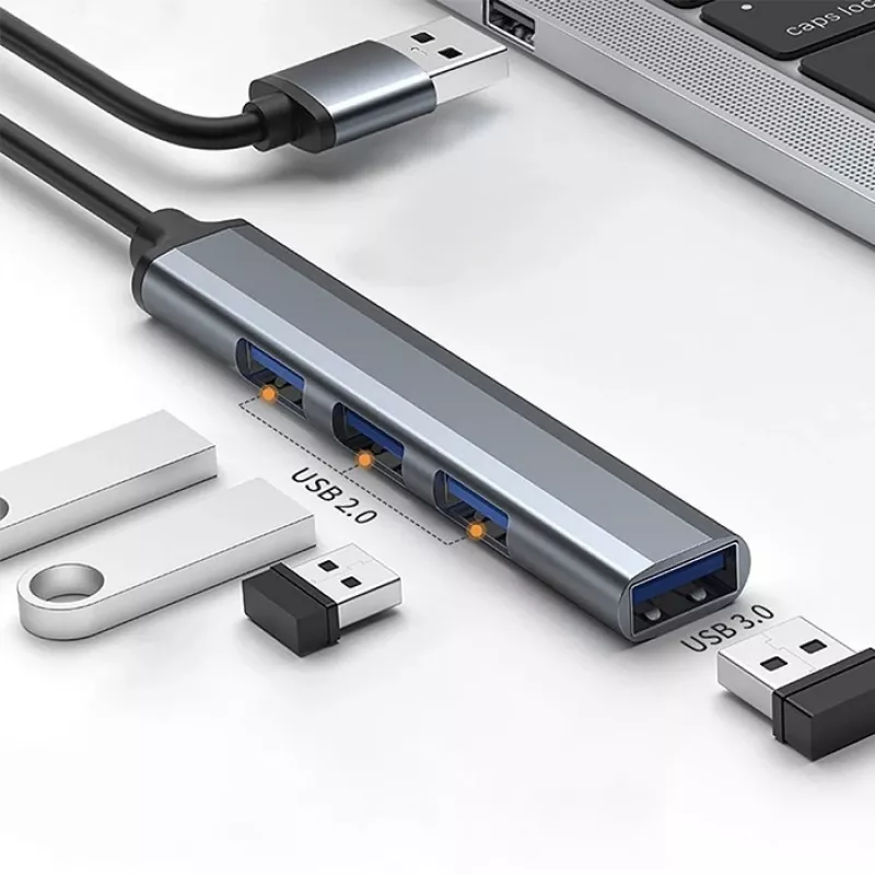USB hub QOLTEC 53793 — USB 3.0 input, 3× USB 2.0 ports