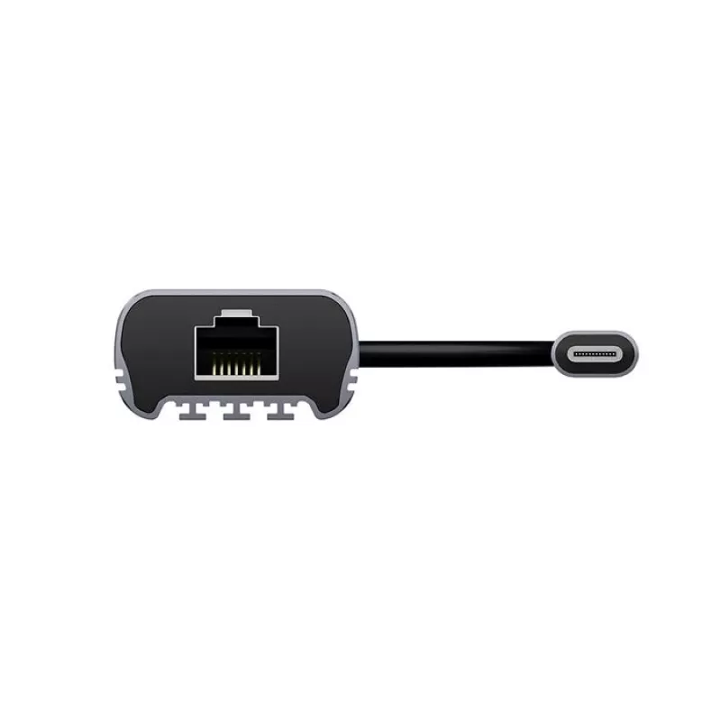 USB-C to RJ45 Adapter Unitek U1343AGY01 — 5 Gbps Ethernet, USB-C (male) to RJ45 (female), grey, 0.15 m cable