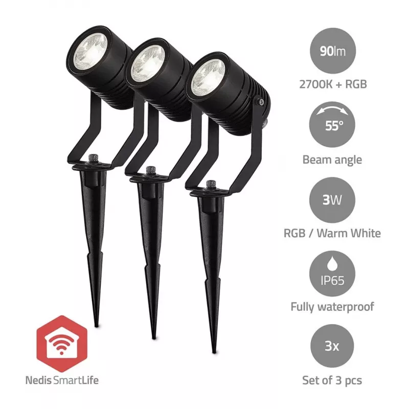 Nedis ZBLOS10RGBW3 outdoor lighting Outdoor ground lighting LED 9 W G