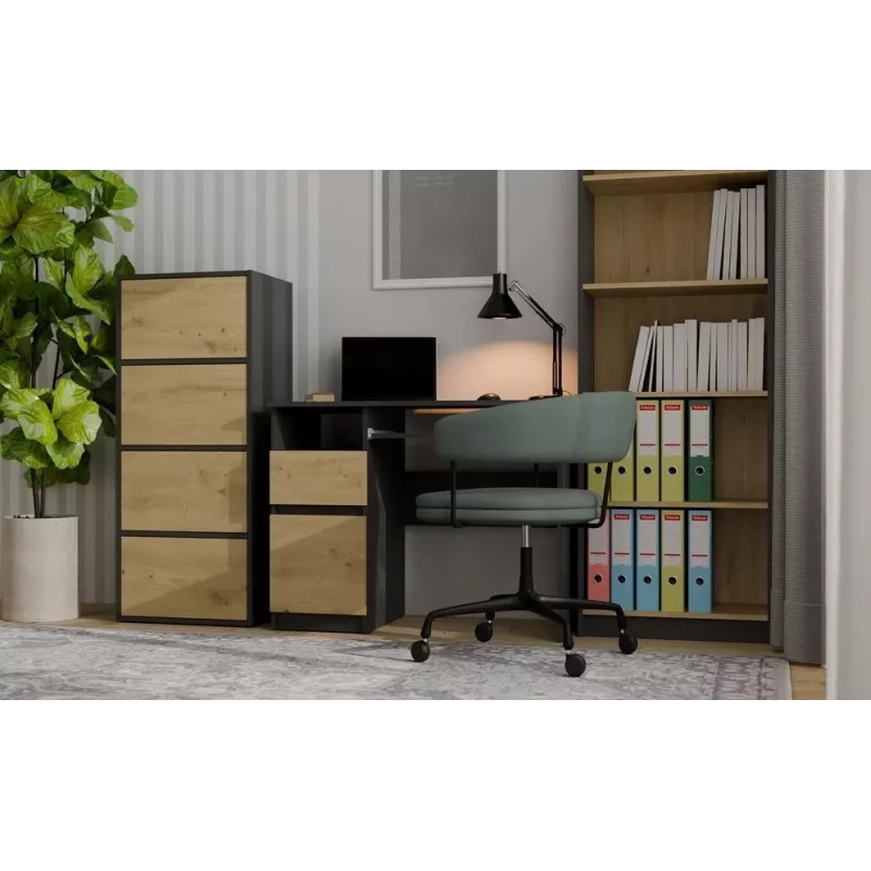 ALMA CHEST OF DRAWERS, ANTHRACITE/ARTISAN OAK