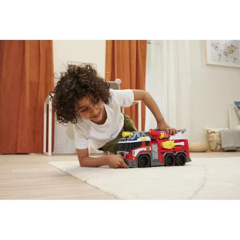 Fire truck toy Dickie model 203307000 — battery-powered, for ages 3+, colors: black/blue/red/white/yellow