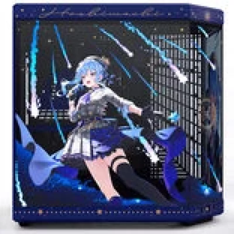 Computer Case HYTE Y70 Hoshimachi Suisei blue Tempered Glass — mid-tower ATX chassis with tempered glass panels