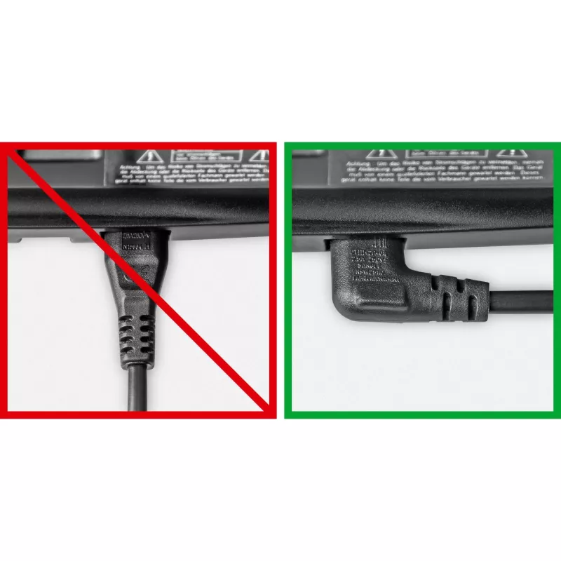 Goobay | 97350 | Euro connection cord, both ends angled | Black Euro male (Type C CEE 7/16) | Device socket C7
