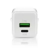 Wall charger everActive SC-330Q with 1x USB-A and 1x USB-C ports, 20W, white