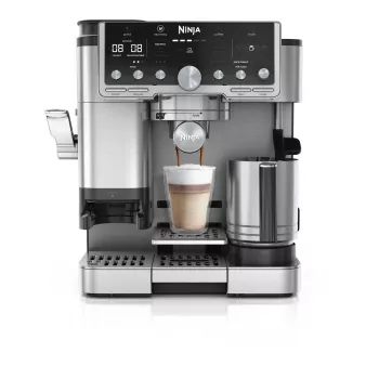 Espresso machine Ninja ES701EU — semi-auto coffee/espresso, built-in grinder, 2 L water tank, 1650 W, 25 grinder settings, milk tank, 14 bar pump