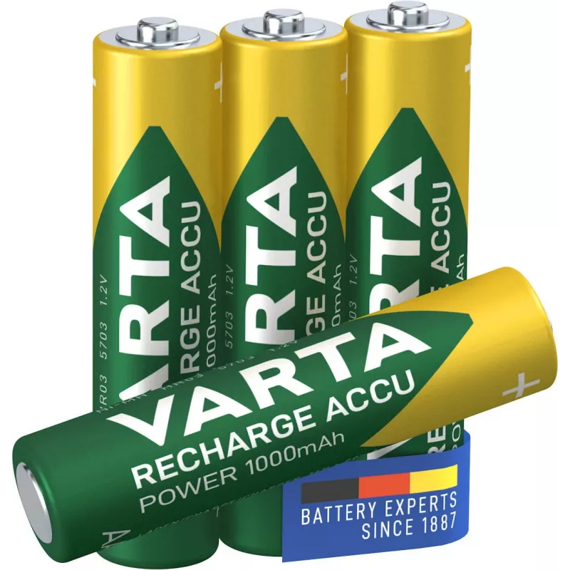 VARTA HR03 AAA Recharge Accu Power 1000 mAh 05703 Rechargeable batteries 4 pc(s) Green, Yellow