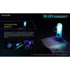 Keychain flashlight Nitecore TIKI GITD BLUE — grey, USB rechargeable, 1 lm, 55 mm, 12 g, IP66, shockproof