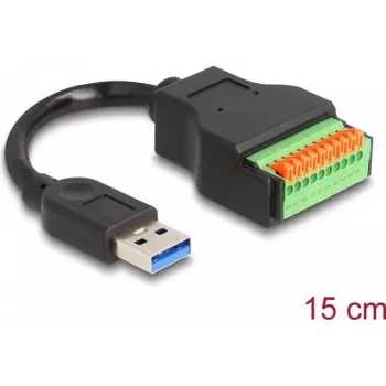 DeLOCK USB 3.2 Gen 1 Cable Type-A male to Terminal Block Adapter 15 cm