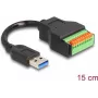 DeLOCK USB 3.2 Gen 1 Cable Type-A male to Terminal Block Adapter 15 cm
