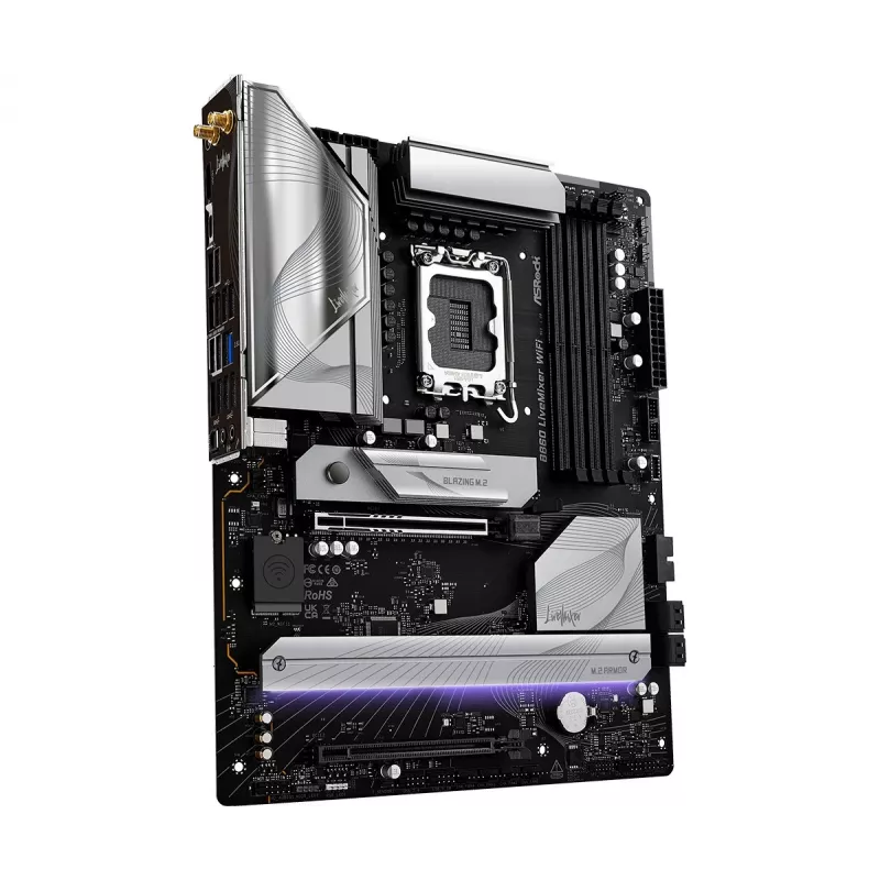 Motherboard ASRock B860 LiveMixer WiFi — Intel B860, LGA 1851, ATX, DDR5, 4 DIMM, Wi‑Fi 6E, 2.5Gb LAN
