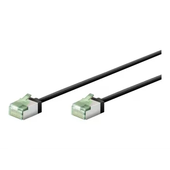 Wentronic goobay - Patch-Cable - RJ-45 (M) to RJ-45 (M) - 15cm - 3,8 mm - U/UTP, unshielded - CAT 8,1 - Halogen-Free, narrow, Stranded - Black (74350)