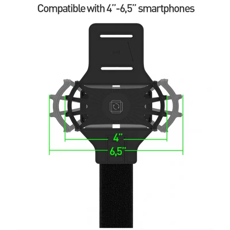 Armband Tellur A100 Black adjustable fit for smartphones — sports armband, universal size