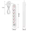Power strip MACLEAN MCE395 W — 5 sockets, 3× USB A, 110–240 V AC, 2.1 A USB, max 2500 W, white, 1.5 m cable