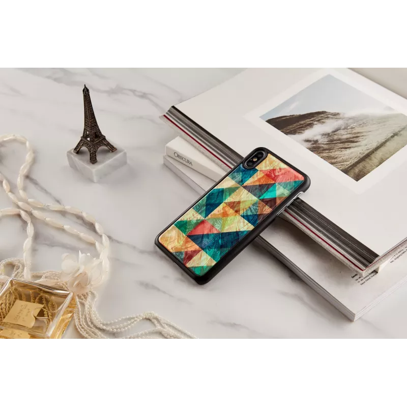Phone case iKins for iPhone XS Max — mosaic pattern, black