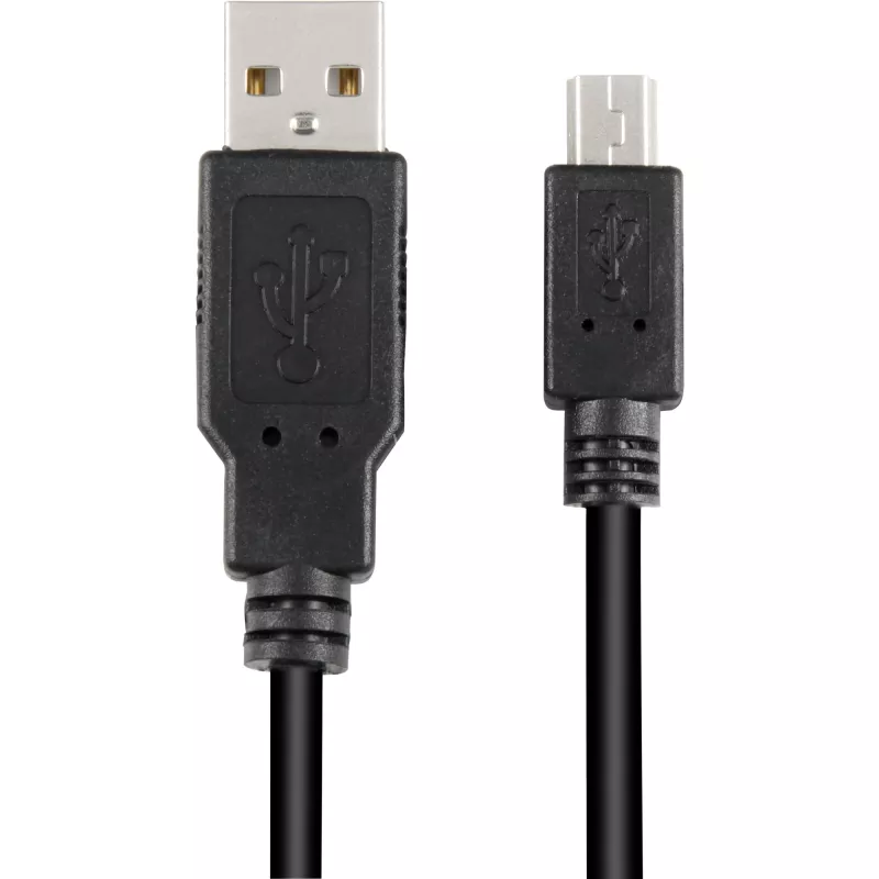USB 2.0 Cable, USB-A Plug > Mini-USB Plug (black, 2,0 Meter, double-shielded)