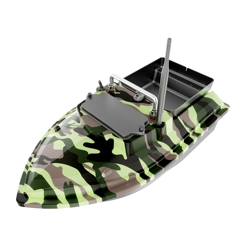 Bait boat Flytec V050 with 12000mAh battery, camo green — radio-controlled baiting vessel