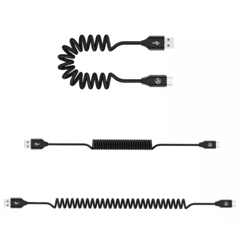 USB to USB-C Data Cable Tellur Extendable 3A 1.8 m Black