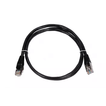 LAN patchcord Extralink Cat5e FTP 1 m, F/UTP shielded, RJ-45 to RJ-45, black
