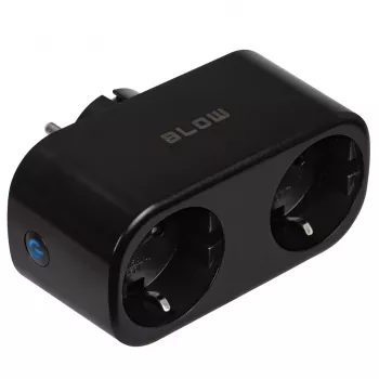 TUYA WiFi-controlled double smart socket, black