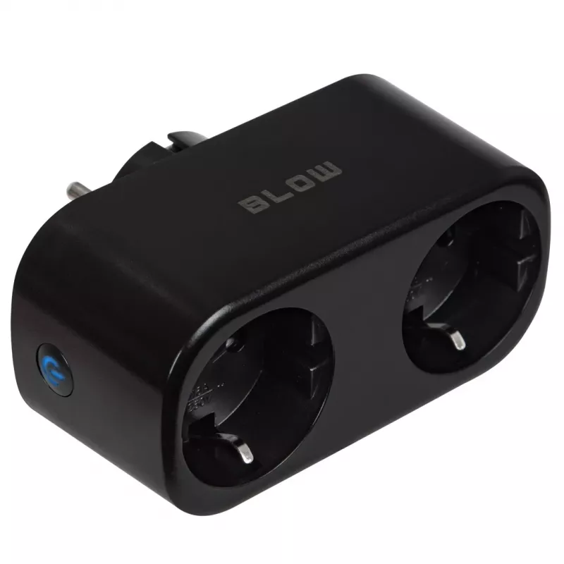 TUYA WiFi-controlled double smart socket, black