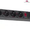 Power Extension Maclean MCE219 1.5m 5 AC Outlets Indoor Black