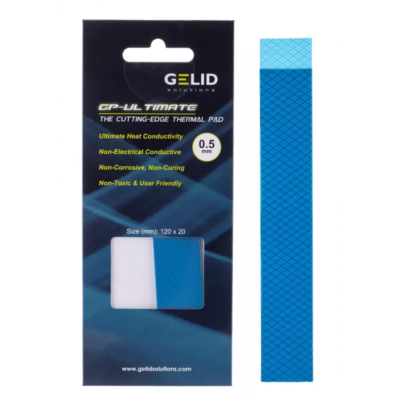 Thermal pad Gelid TP-GP04-R-A 120×20×0.5 mm, density 3.2 g/cm³, grey