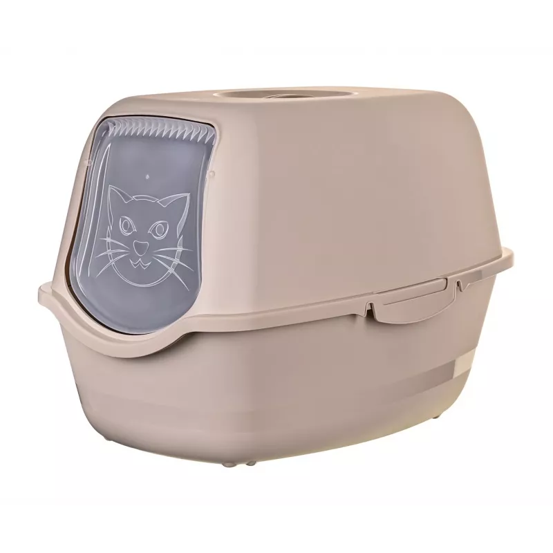 Litter box DIAMENTIQ BAYA, plastic, reversible doors, 55.5×40×38.7 cm, beige