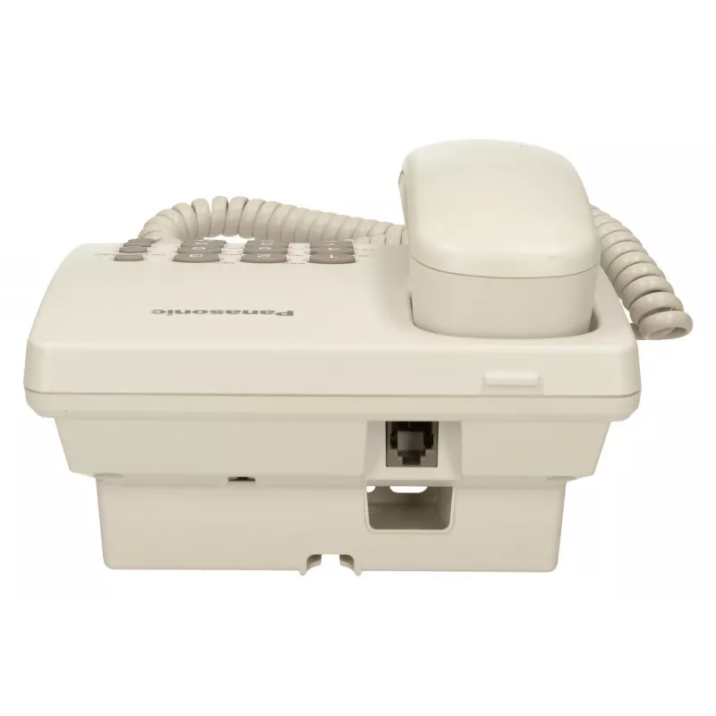 Analog telephone Panasonic KX-TS500PDW — 16 buttons, white, desk/wall mount, 100-entry phonebook