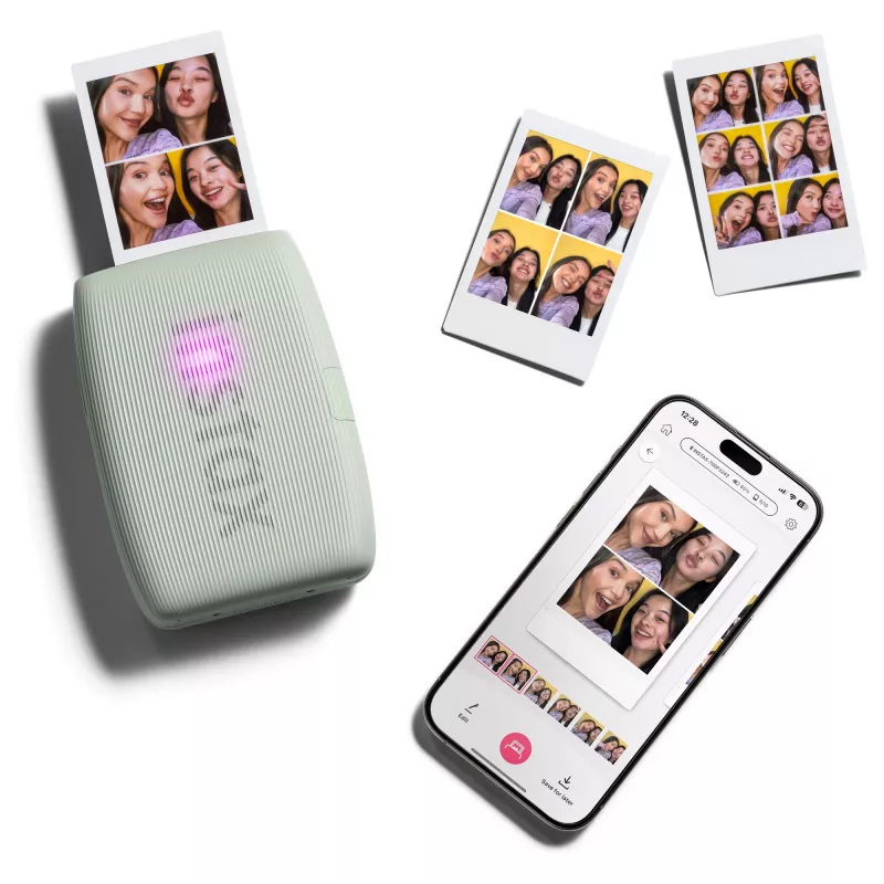 Instant printer Fujifilm Instax Mini Link3 Sage Green — 800×600 DPI, prints 6.2×4.6 cm, Bluetooth, 0.21 kg