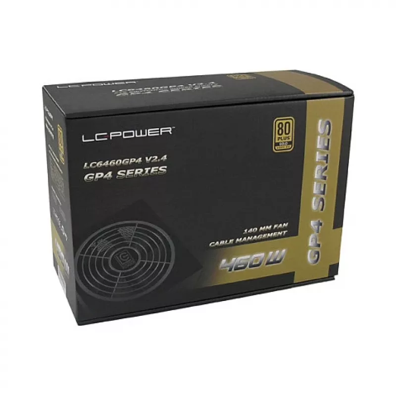 LC Power GP4 Series LC6460GP4 V2,4 - Power Supply (Internal) - ATX12V 2,4 - 80 PLUS Gold - 460 Watt - active PFC (LC6460GP4)