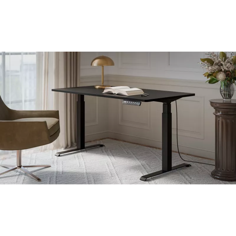Desk with electric height adjustment MOON LONG 150x80x72-120 black