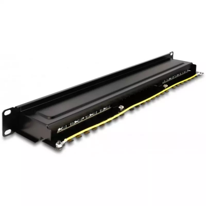 DeLOCK 66876 patch panel 1U Cat6a Black Metal